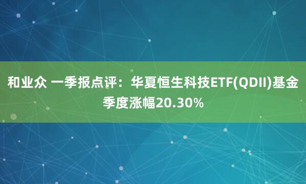 和业众 一季报点评：华夏恒生科技ETF(QDII)基金季度涨幅20.30%
